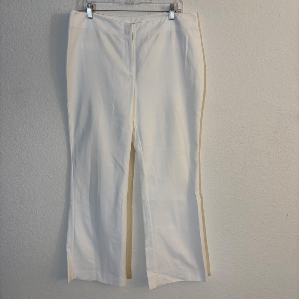 Chico's White Straight Leg Career Dress Pants Trousers Size 2 (12)